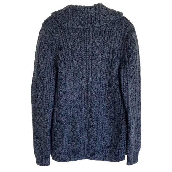 Vintage Mohair Blend Hand Knit Cardigan Sweater Fisherman Cable Knit Cozy Sz S - Picture 7 of 16